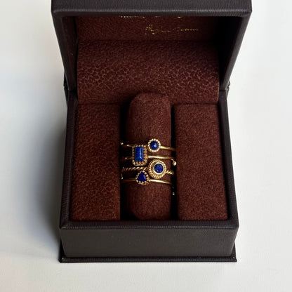 Brass petit ring〈Lapis lazuli〉