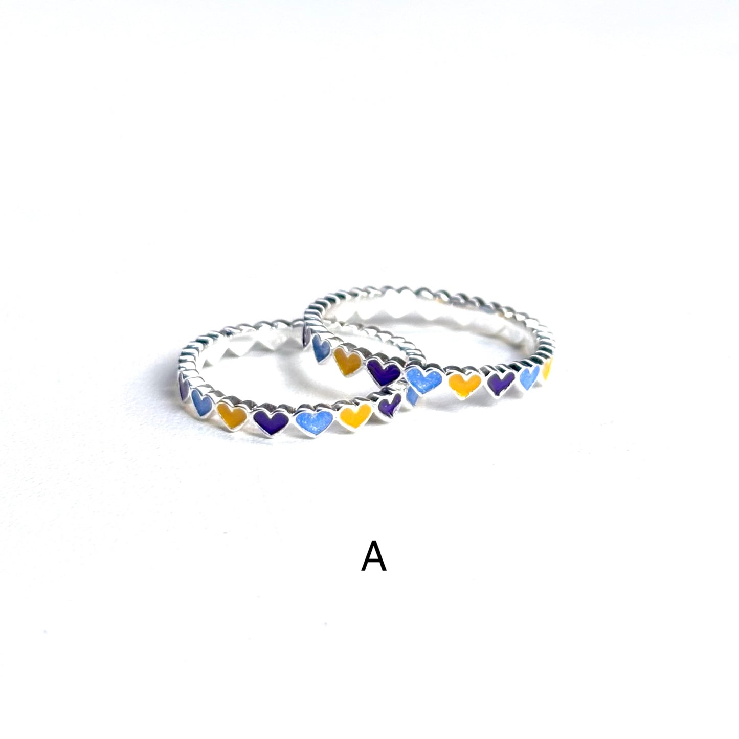 Heart enamel ring 7