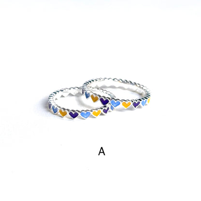 Heart enamel ring 7