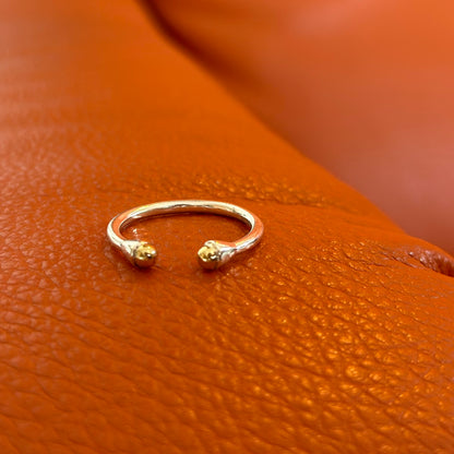 Silver925×Brass plain ring 〈Ball〉6