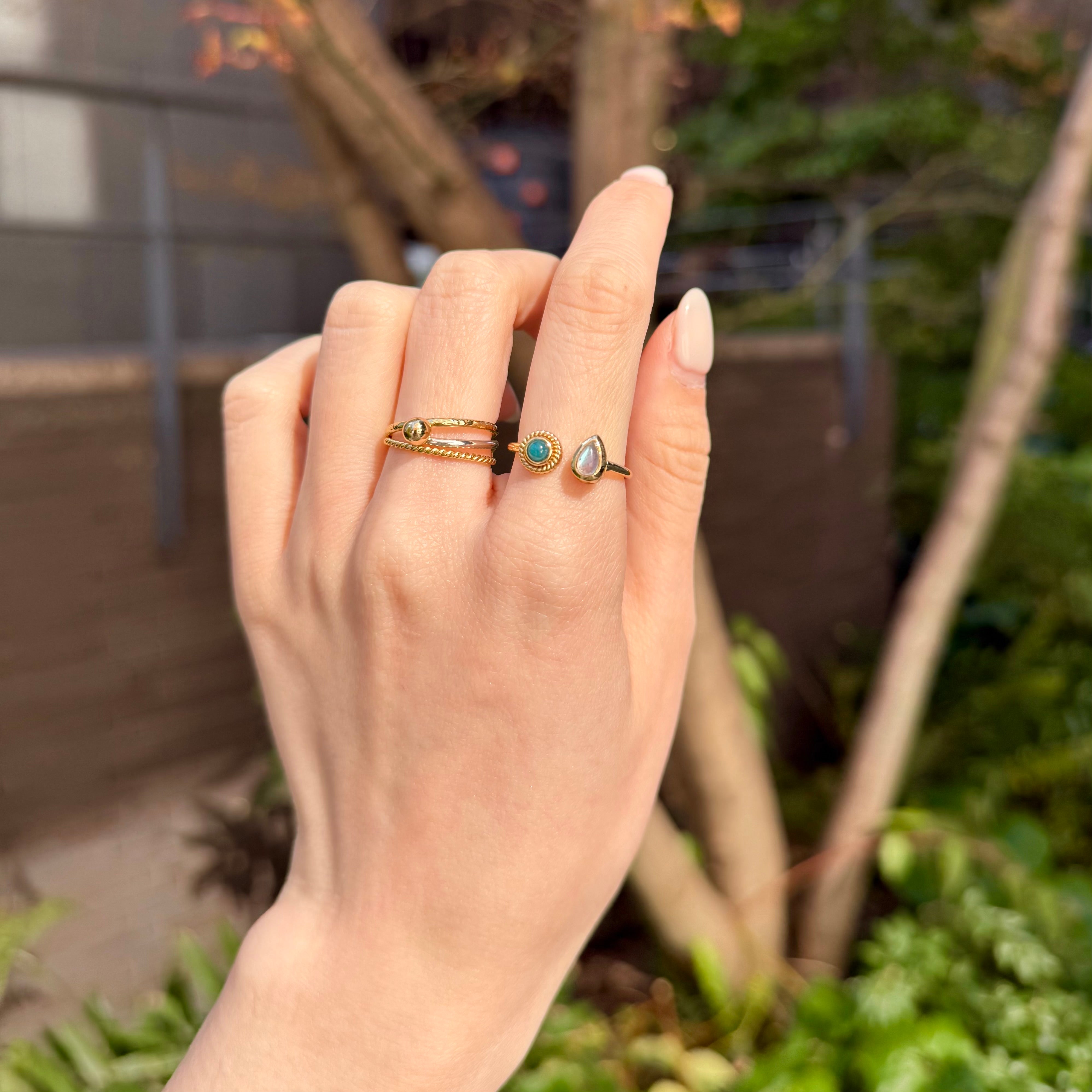 Brass 2stone ring 5 – Biju mam