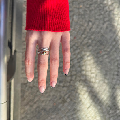 Silver925×Brass plain ring〈Ball〉23