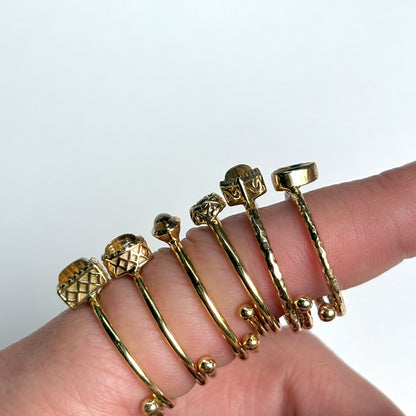 Brass petit ring〈Citrine〉