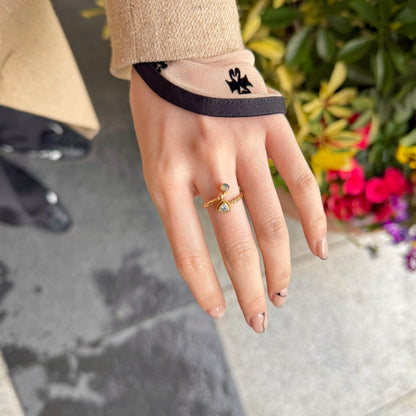 Brass 2stone ring 7