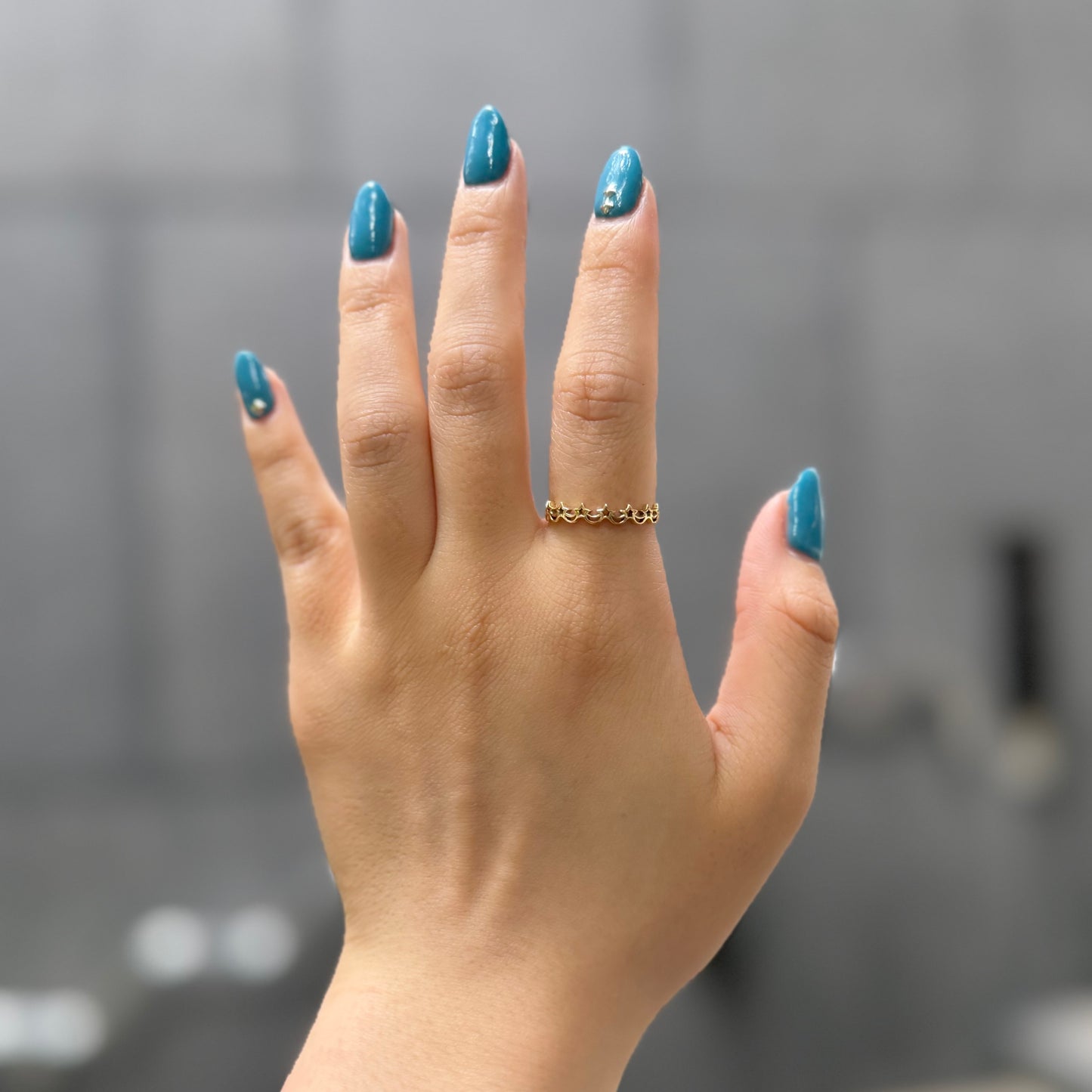 Brass star plain ring 10