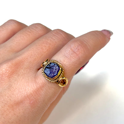 Brass rough design ring