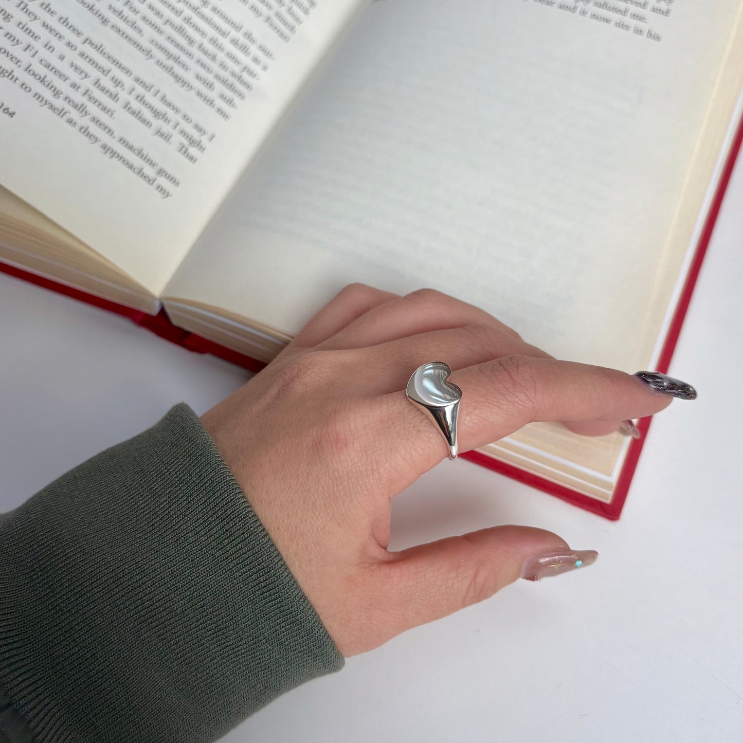 Heart plain ring 54