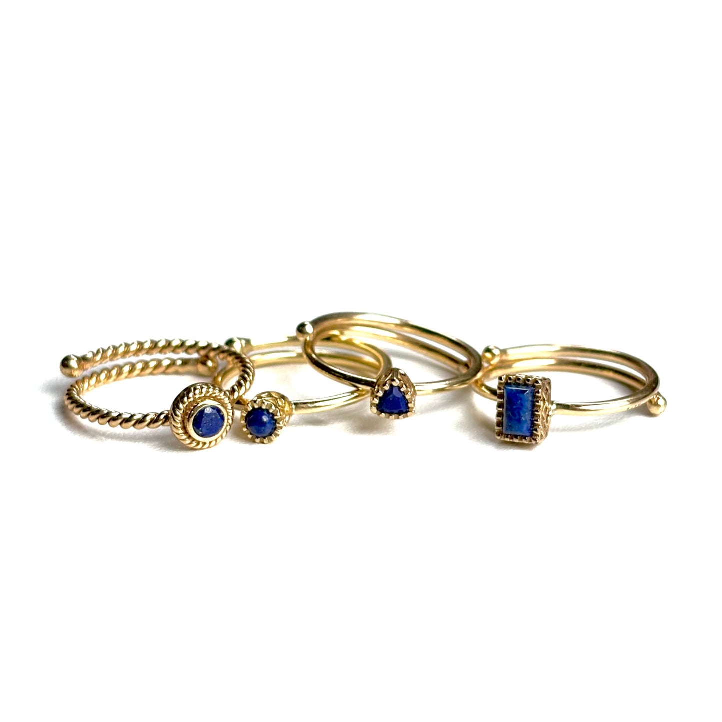 Brass petit ring〈Lapis lazuli〉