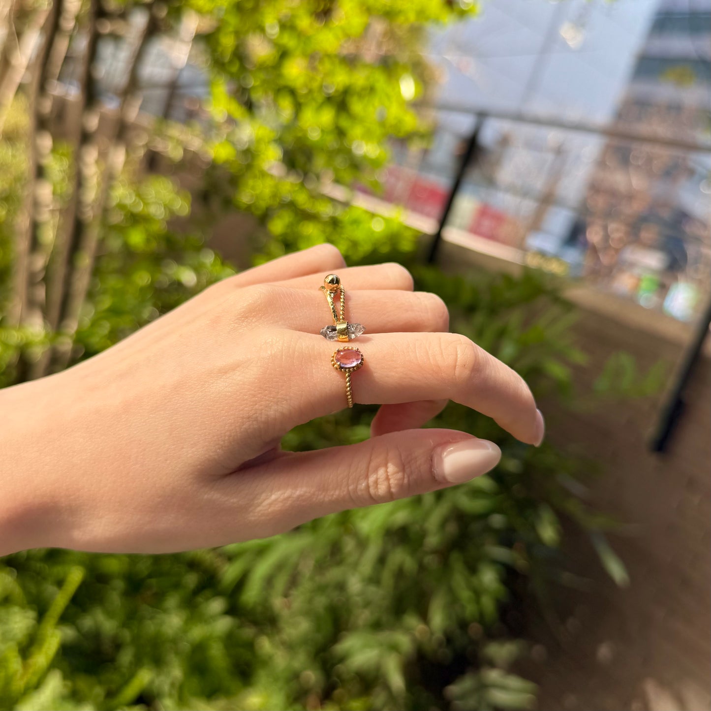 Brass 2stone ring 4