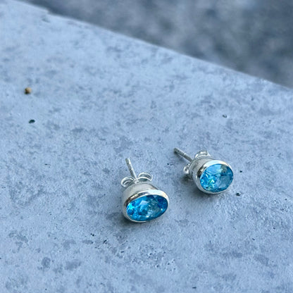 Swiss Blue topaz pierce