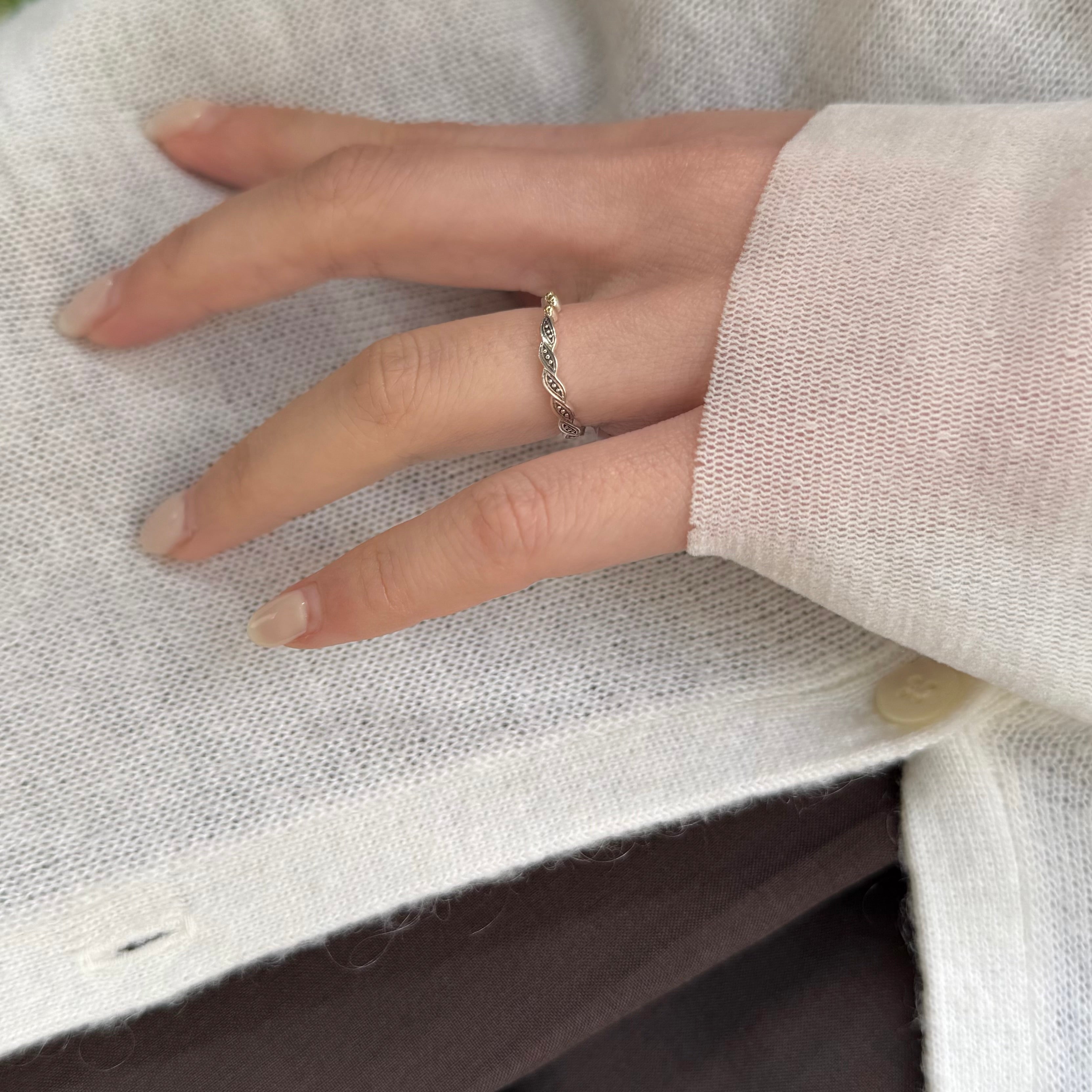 Bijumam poco】Silver925×18K plain ring – Biju mam