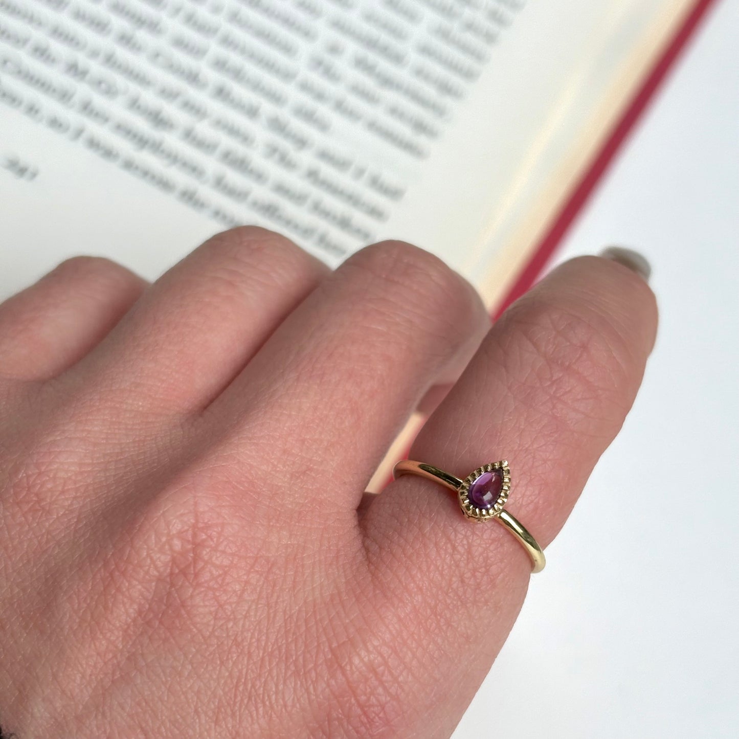 Brass petit ring〈Amethyst〉