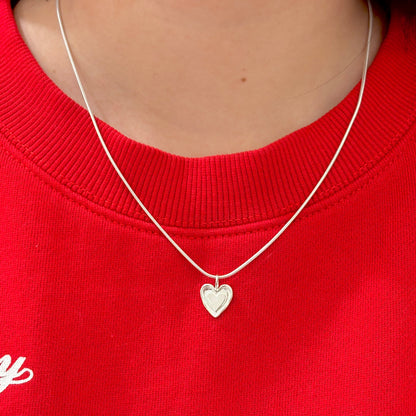 Silver925 plain charm 〈Heart〉