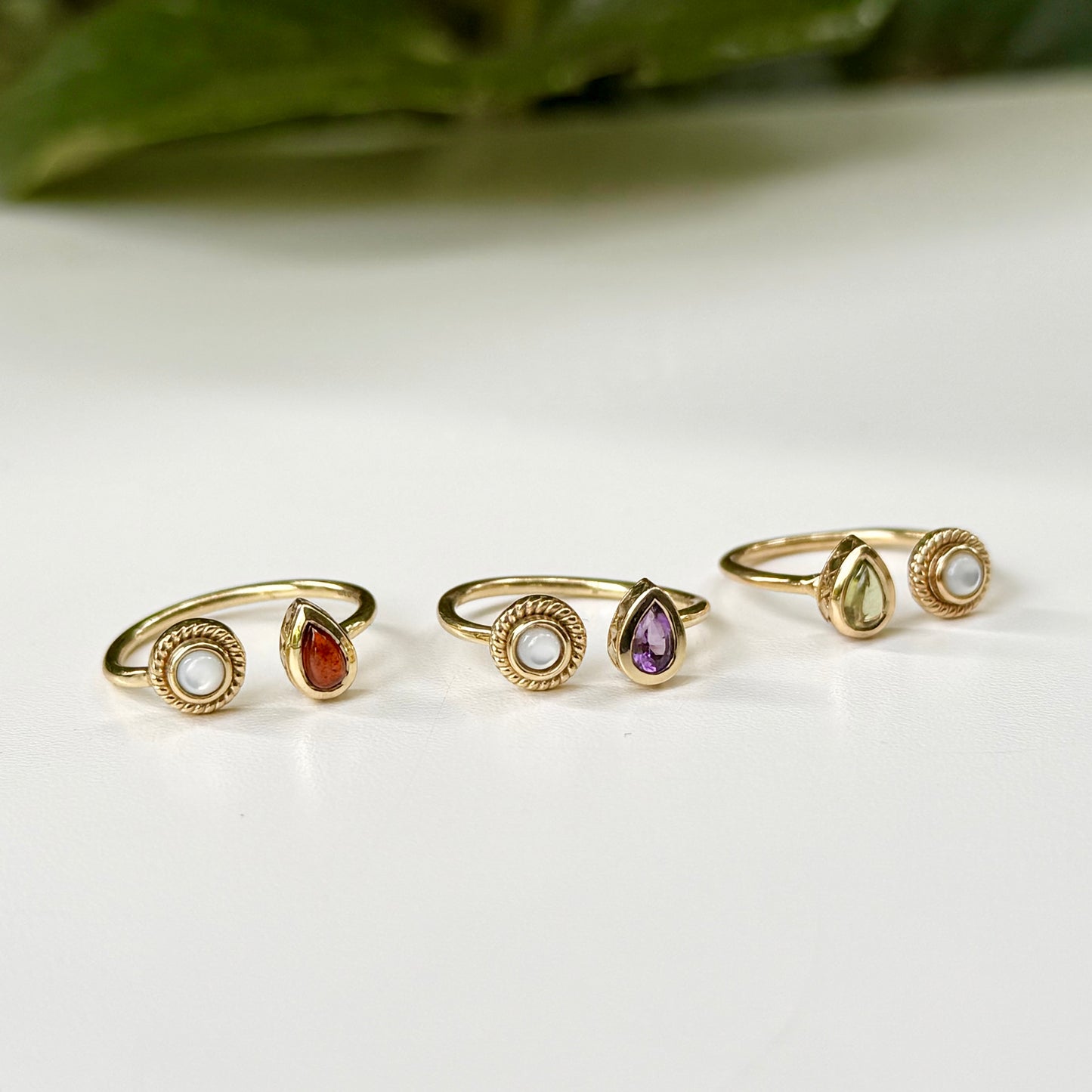 Brass 2stone ring 9