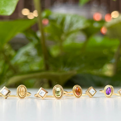 Brass 2stone ring 10