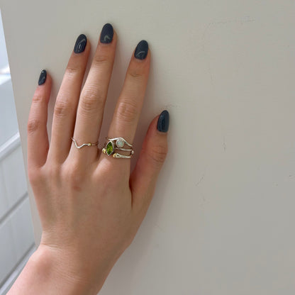 Silver925×Brass plain ring 〈Ball〉6