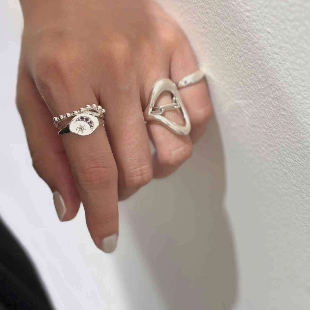 Moon＆Star design ring