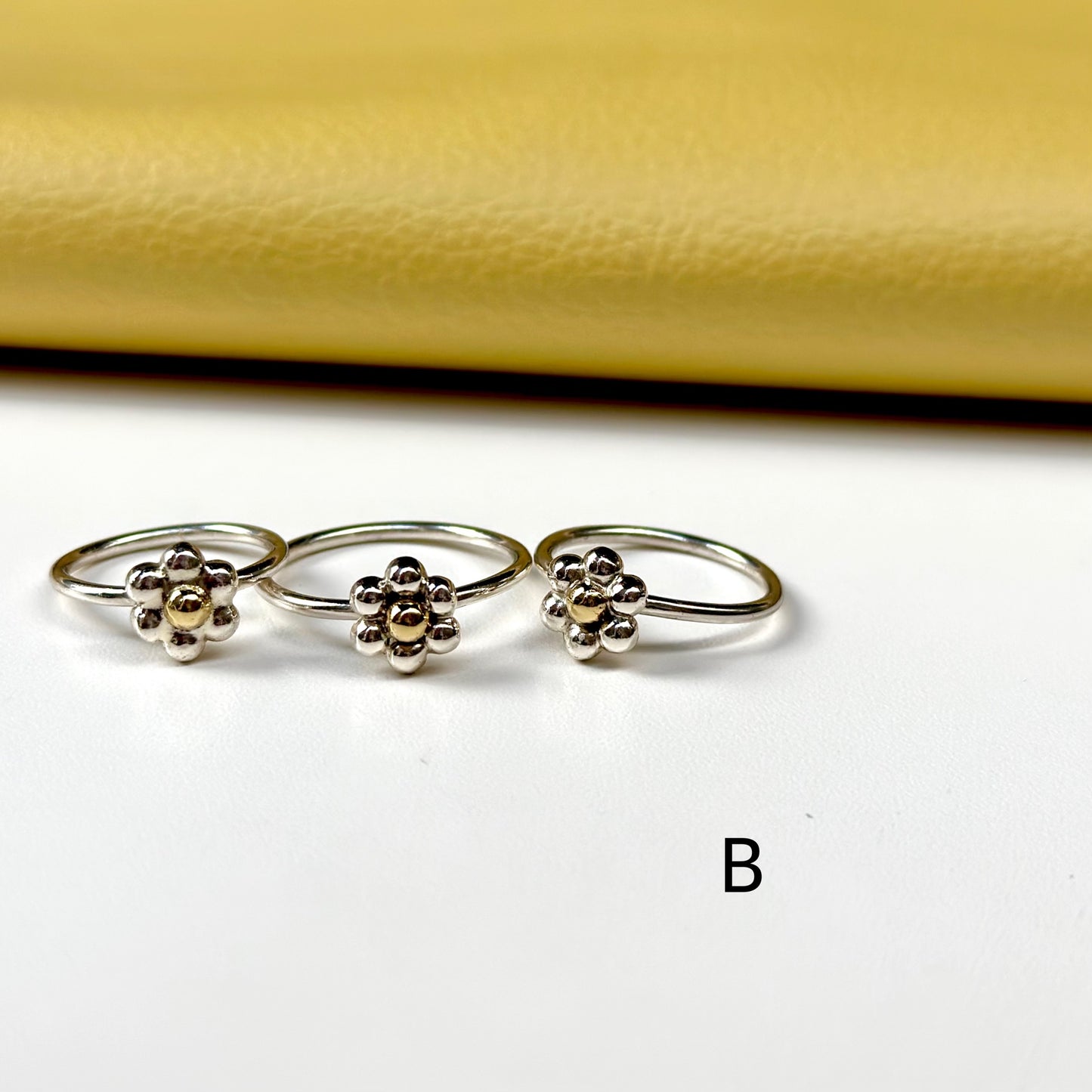 Silver925×Brass plain ring(flower)