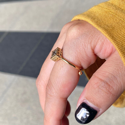 Brass petit  ring〈clear〉