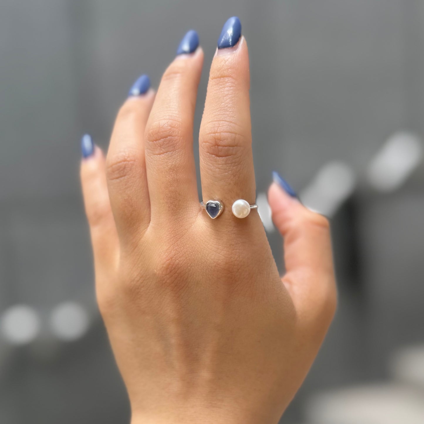 Heart×Pearl 2stone ring