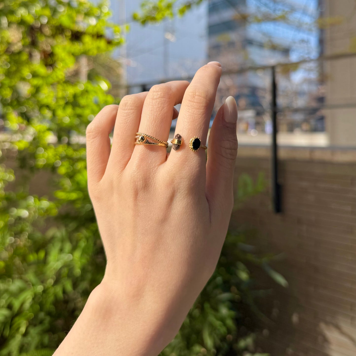 Brass 2stone ring 4
