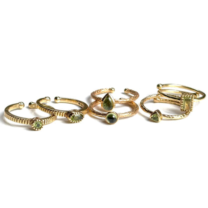 Brass petit ring〈Peridot〉