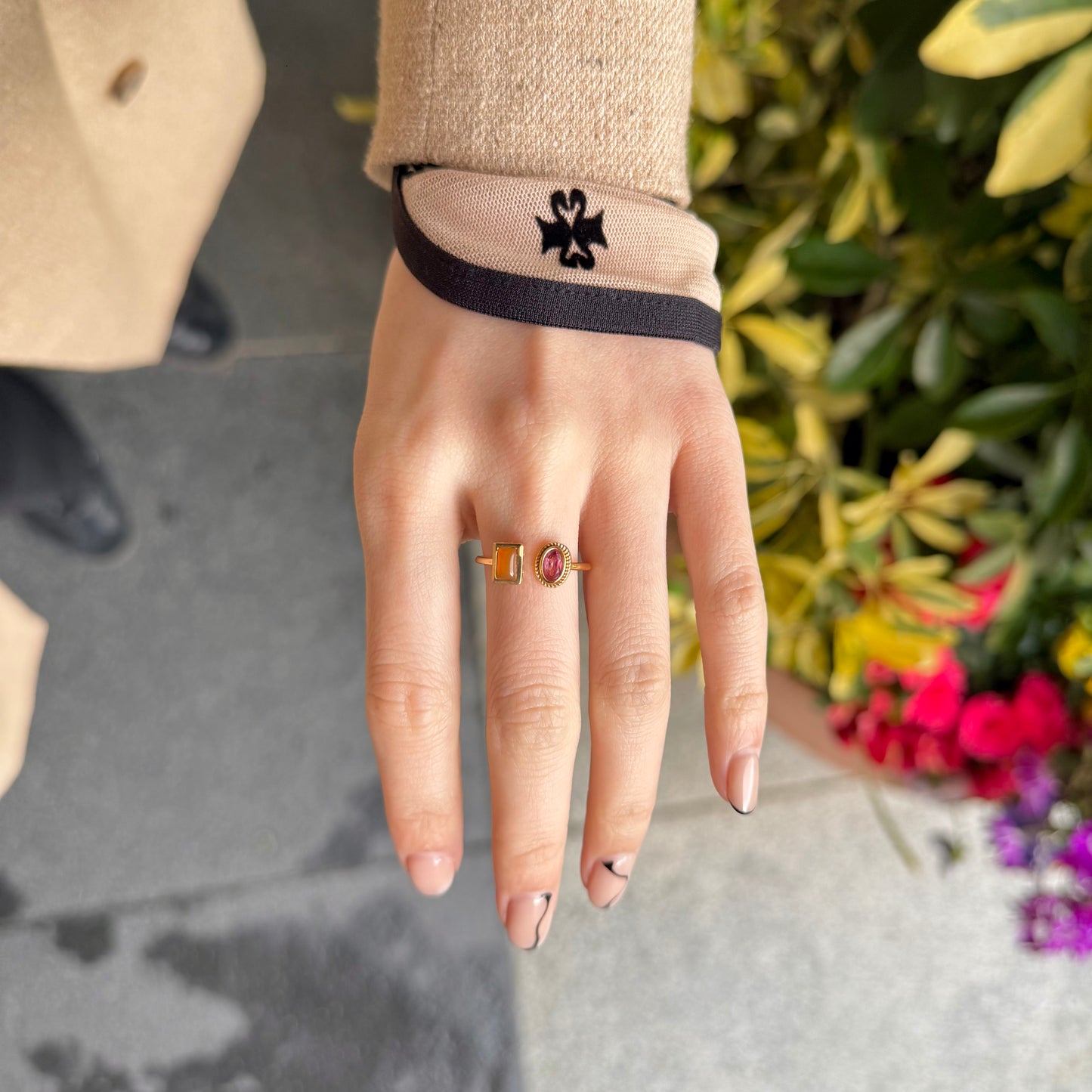 Brass 2stone ring 11