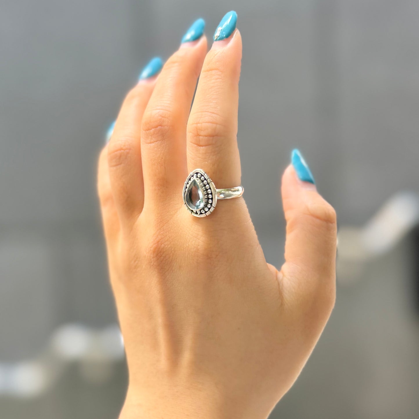 Blue topaz ring