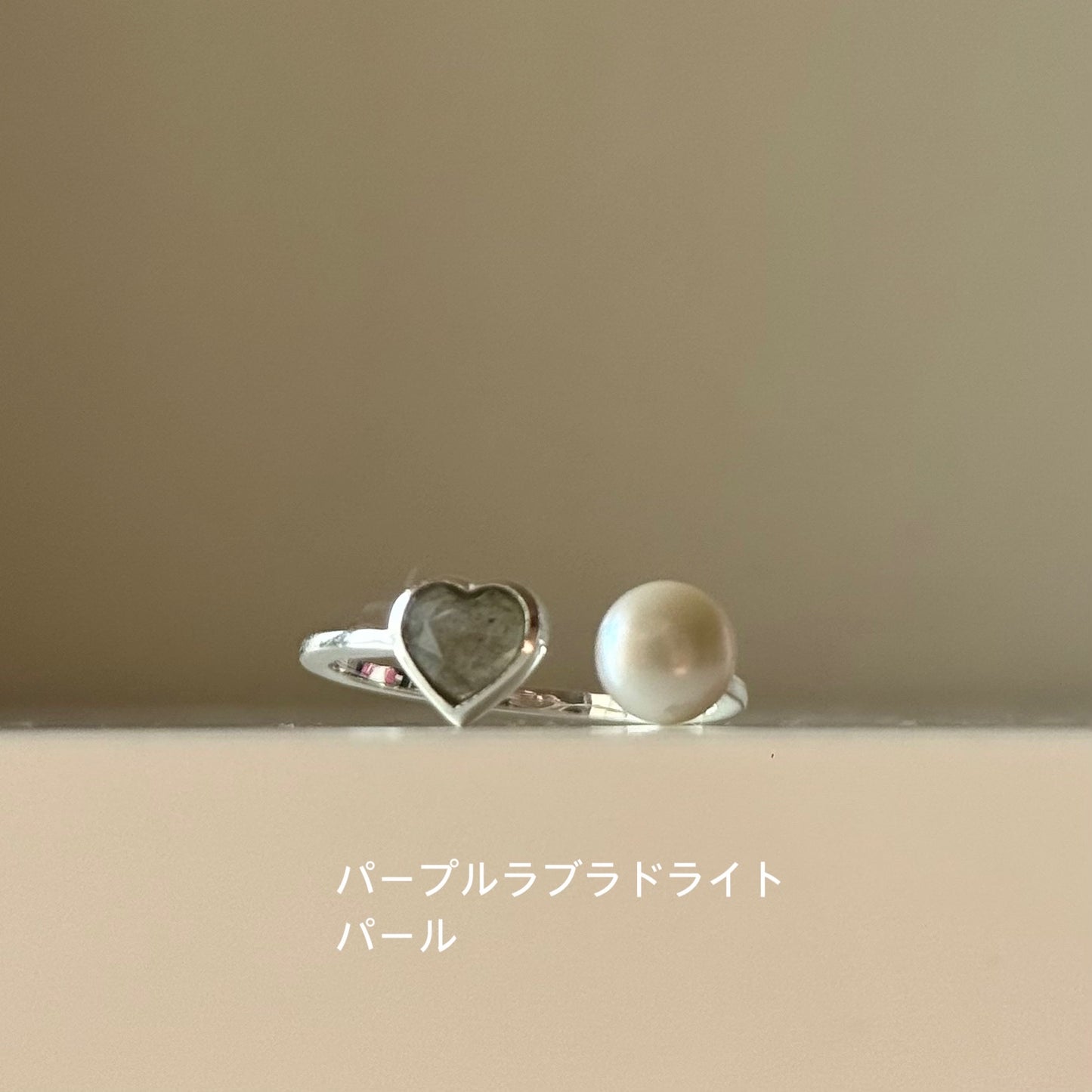 Heart×Pearl 2stone ring