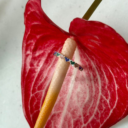 Heart enamel ring 8