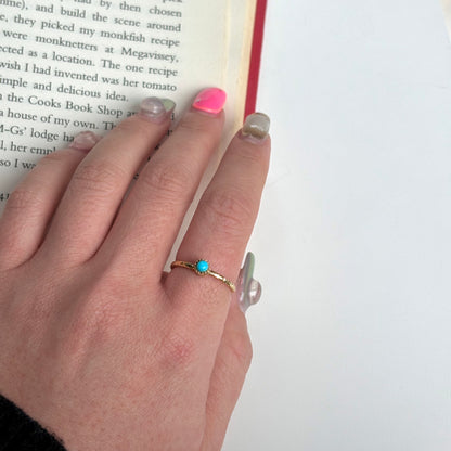 Brass petit ring〈Turquoise〉