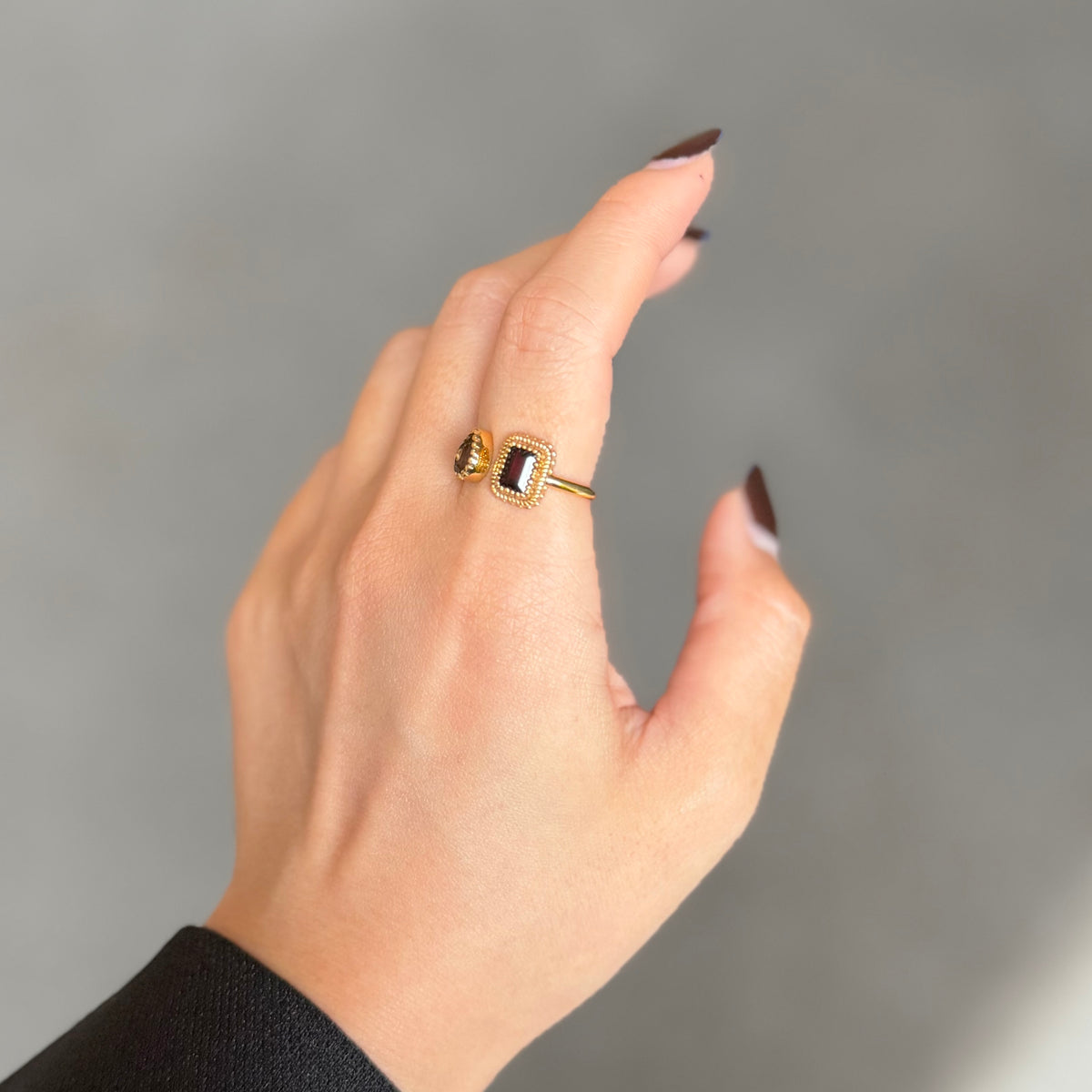 Brass 2stone ring 15