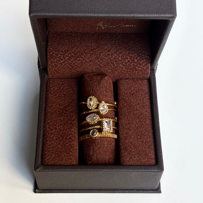 Brass petit ring 〈Crystal〉