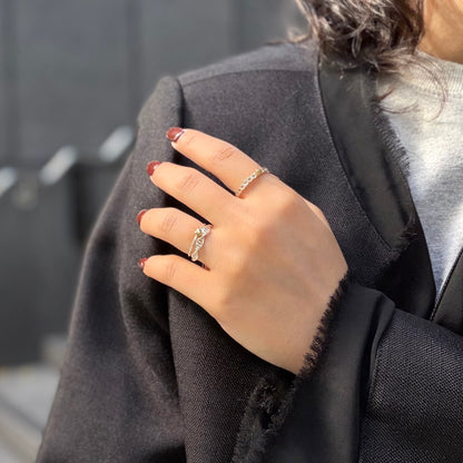 Silver925×brass Heart plain ring