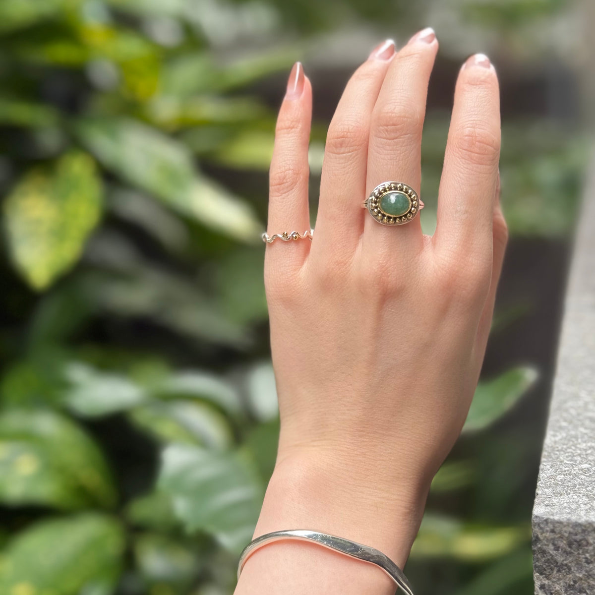 Silver925×brass plain ring 18