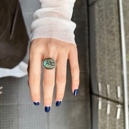Abalone shell design ring 1