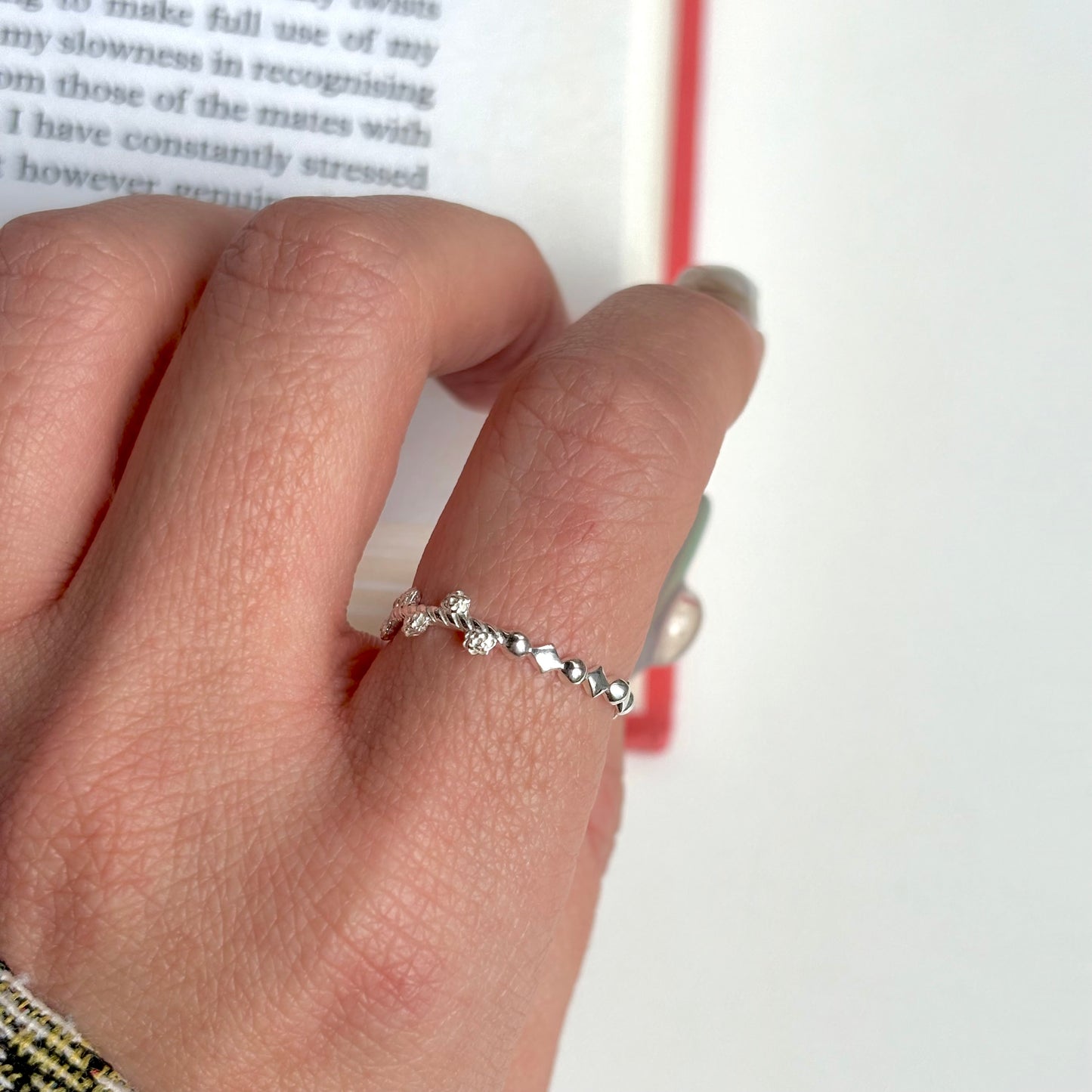 Flower plain ring 5
