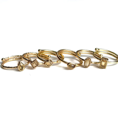 Brass petit ring〈Citrine〉