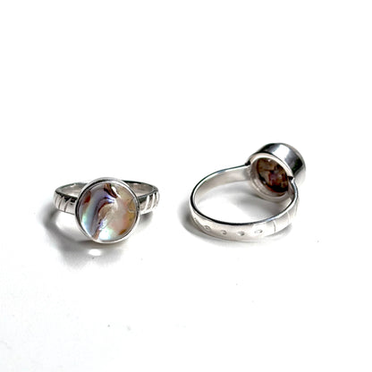 Doublet Abalone shell & Crystal ring 1