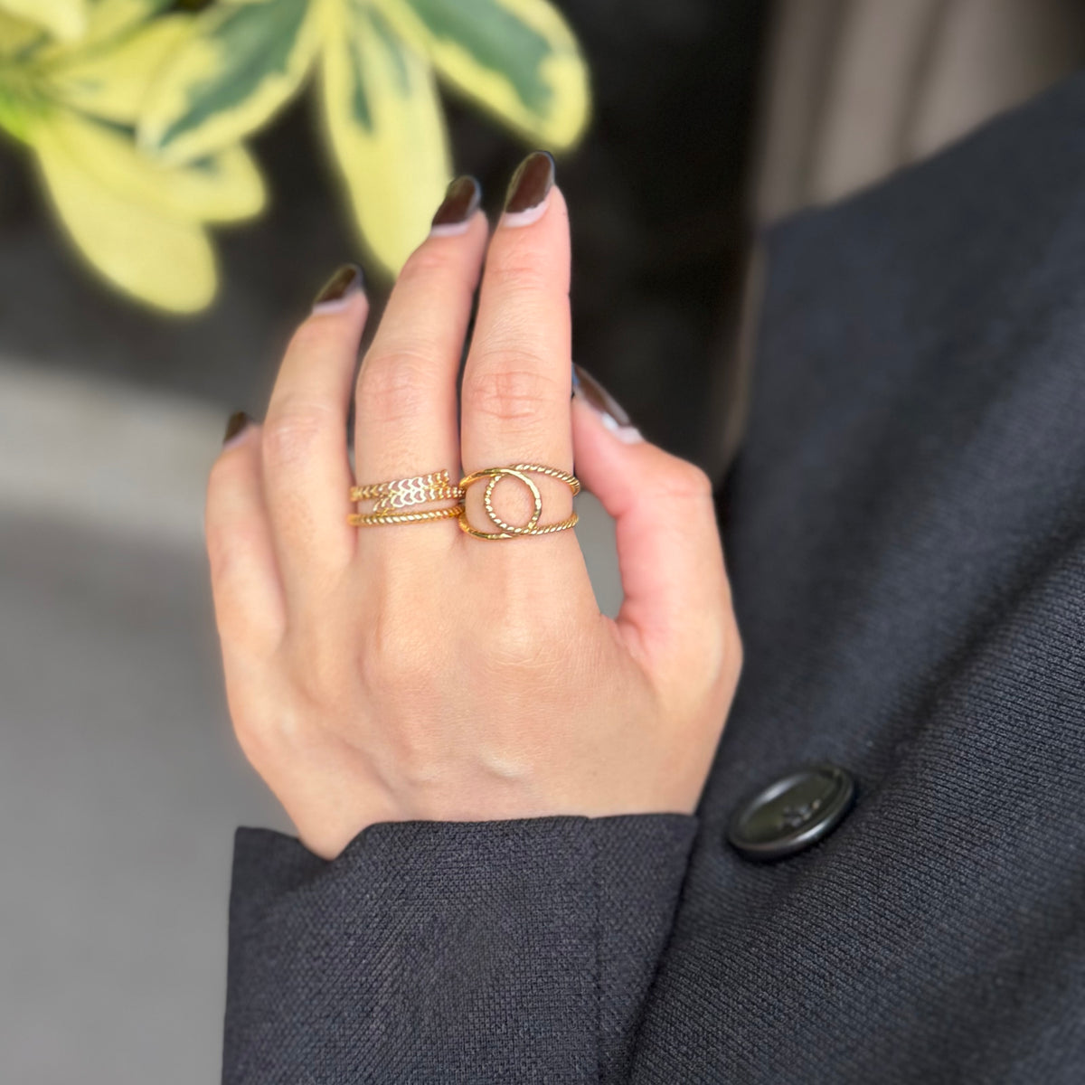 Brass Heart plain ring 17