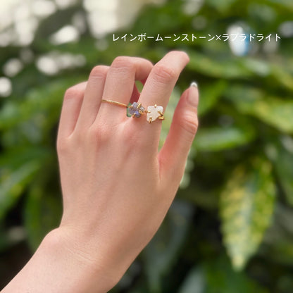 Brass 2stone ring 14