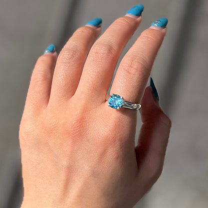 Swiss Blue topaz ring