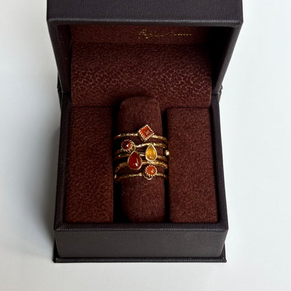 Brass petit ring〈Carnelian〉