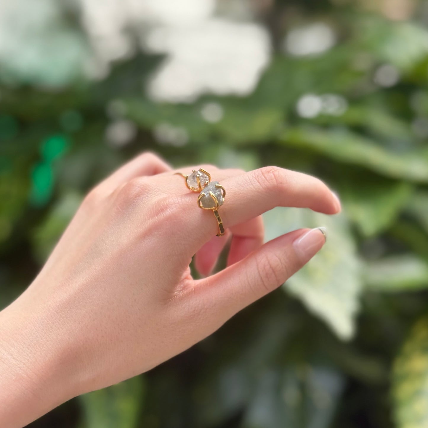 Brass 2stone ring 14