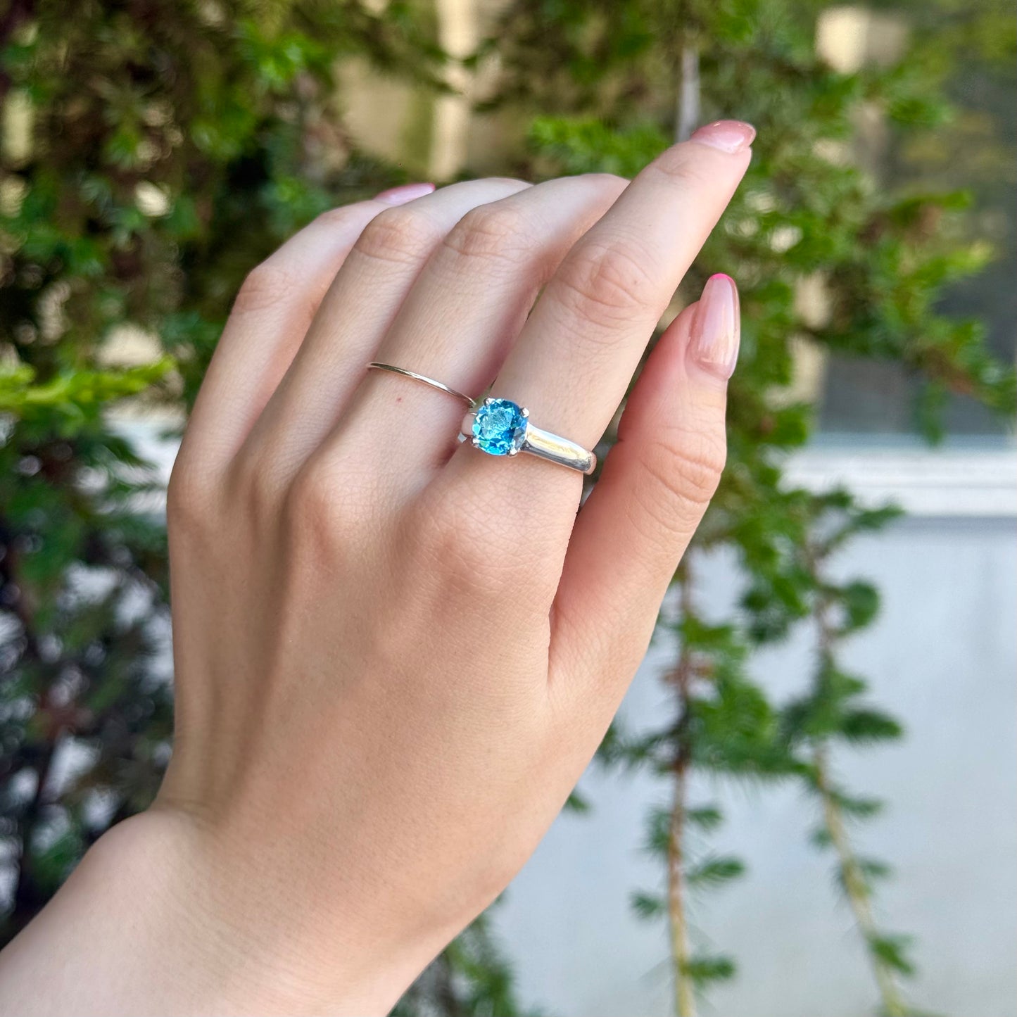 Swiss Blue topaz ring