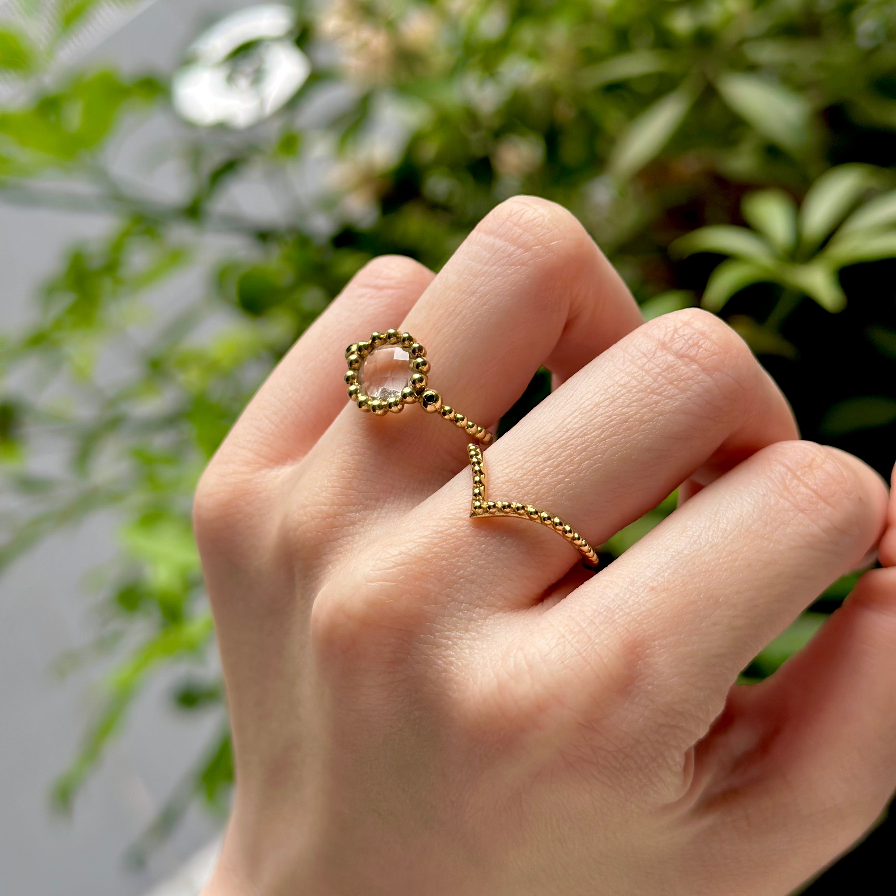 【Bijumam poco】Brass tsubu design ring