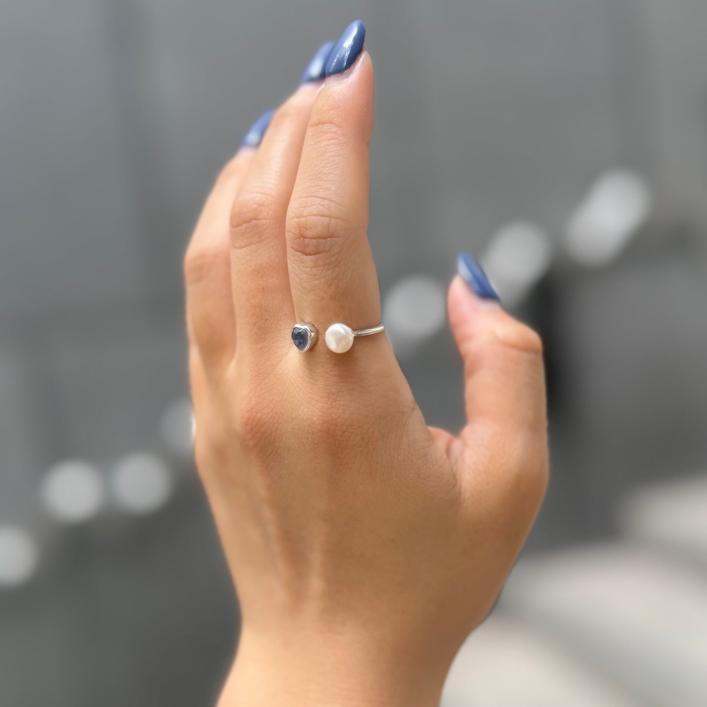 Heart×Pearl 2stone ring