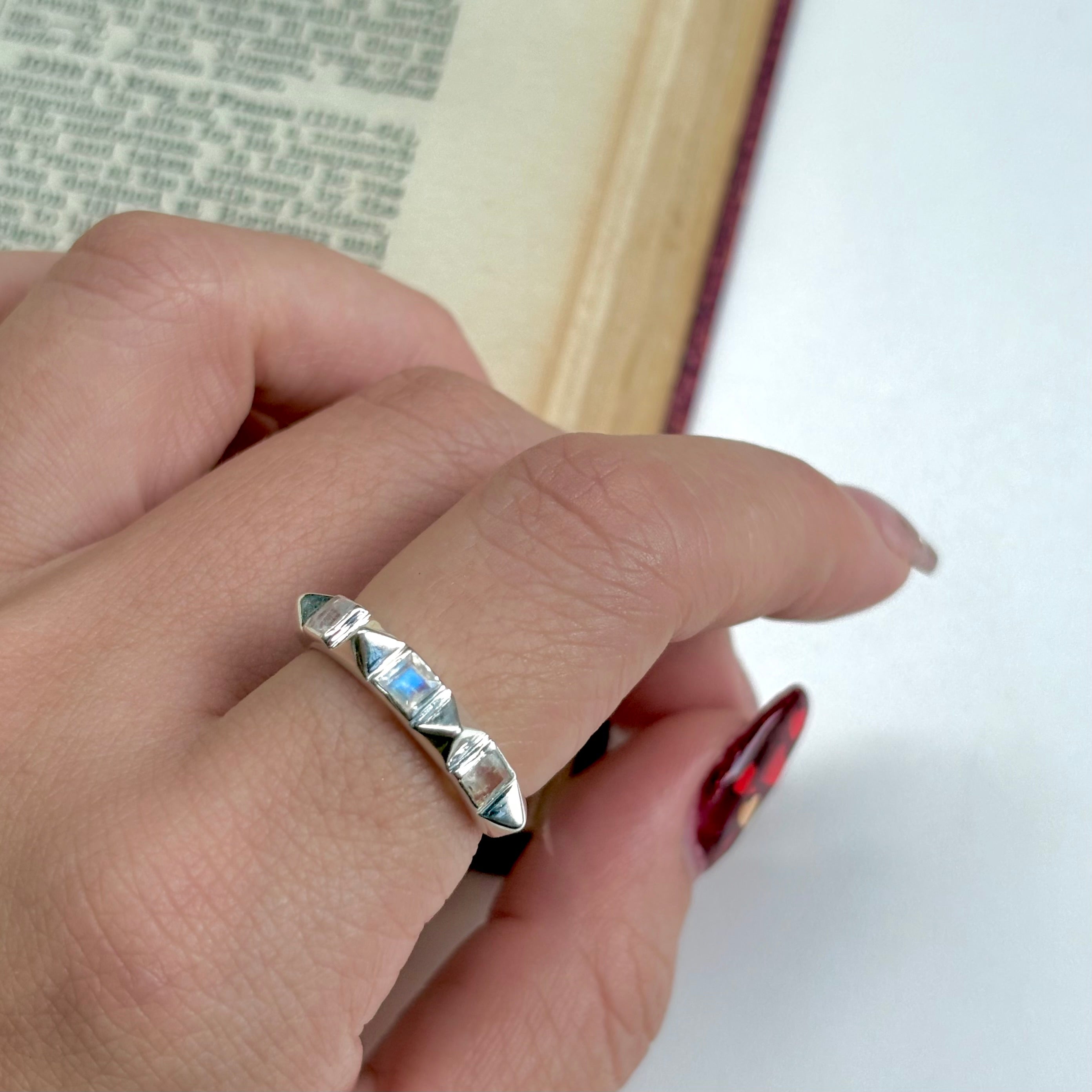 オリンピックデザイン 銀製 6枚セット 28vingt-huit 765A Epoxy Round Limelight Ring Cubic Zirconia