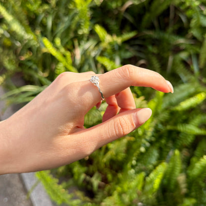 Flower plain ring 7
