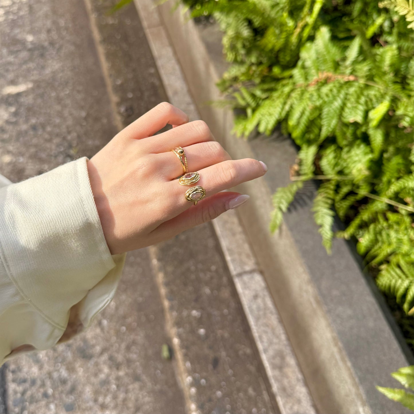 Brass 2stone ring 3